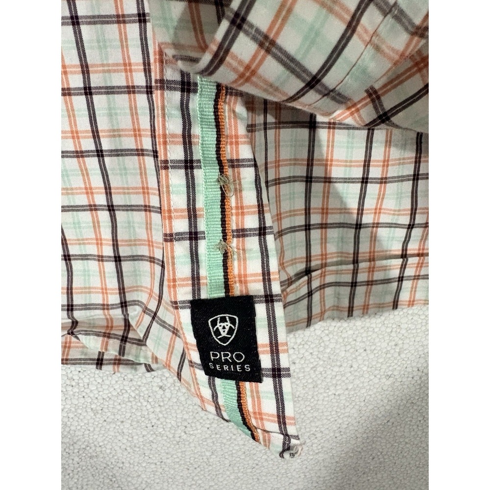 ARIAT PRO SERIES SHIRT MENS MEDIUM CHECK PATTERN COWBOY WESTERN - Picture 6 of 8